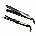 Vega Miss Dazzle Styling Set for Women, Hair Straightener with Ceramic Coated Plates & Curler Combo 19 MM Barrel Hair, Easy Lock System, Safety Stand, (VHSS-02)