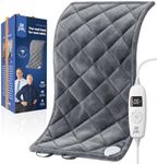 BOB AND BRAD Far Infrared Heating Pad Electric, Weighted Heating Pad with 6 Heating Levels, Auto-Off Timer and Snug-Fit Adjustable Belt Christmas Birthday Gifts for Women and Men 12"x24" Gray