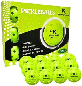 PEPKUBALL 40-Hole Pickleball Balls 12 Pack - Outdoor/Indoor High-Bounce Balls, High Visibility Green, Durable Molded Design for All Skill Levels(x40,12pack)