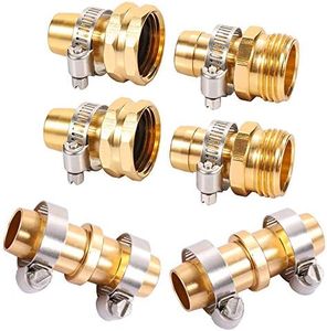 Garden Hose Repair Mender Kit Water Hose End Mender with Stainless Steel Clamp, Female and Male Hose Connector,Repair Mender Hose Connector