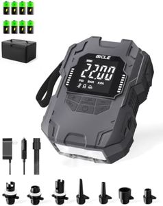 GICLE 22PSI Rechargeable Paddle Board Pump Electric Portable, Battery-Powered & 12V DC High Pressure Electric Air Pump for Inflatables Such as Paddleboard Kayak Tent Boat for Inflation and Deflation