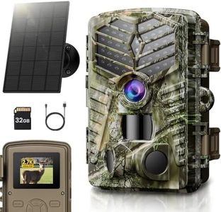 Solareye Trail Camera WiFi Solar Powered, 2.7K 48MP Game Camera with Night Vision Motion Activated with 32GB Micro SD Card, IP66 Waterproof 120° Detection Angle 0.2s Trigger 940nm No Glow LED Wildlife