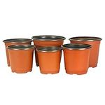 SCAU 50 Pack 8 Inch Round Plastic Planting Pots Flower Seedlings Nursery Supplies Grow Pot/Planter/Flower Pot Container