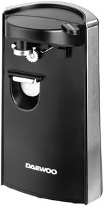 Daewoo Electric Tin Can Opener SDA2313 Multifunction Knife Sharpener Bottle Opener, Hands Free 60W Black Silver