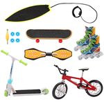 LALASTYLE Mini Finger Toy Set Finger Surfboard Finger Skateboard Finger Bicycle Finger Scooter Finger Vitality Board 1 Pair Skates Training Tricks Props Fingertips Movement Toys Party Favors