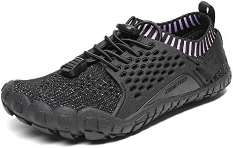 NORTIV 8 Kids Water Shoes, Lightweight Quick Dry Barefoot Athletic Aqua Sports Shoes for Boys & Girls, Outdoor, Summer,Size 11 Little Kid,Black/Purple,Aqua