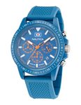 Nautica Men's Light Blue Wheat PU Fiber Strap Watch (Model: NAPNOS4S1), Blue, Modern