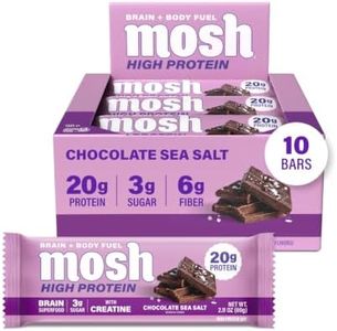 MOSH Chocolate Sea Salt High Protein Bars, 20g Protein + Creatine, 12 Ct