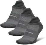 Feetures High Performance Max Cushion Ankle Sock - Tab Socks for Women & Men with Heel Tab - Heather Grey, S (3 Pair)