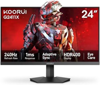 KOORUI 24" Gaming Monitor, 240Hz 1ms Response, FHD HDR400 Display, 90% DCI-P3 Color Gamut, Adaptive Sync, Ultra Slim Frame, VESA Mountable, HDMI 2.0, DP 1.4