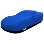 WinPower Indoor Sports Car Cover, Blue 177-189 Inch Velvet Stretch Dust-Proof Protection Full Car Cover for Underground Garage Car Show