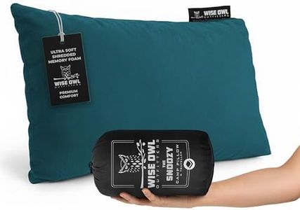 Wise Owl Outfitters Camping Pillow - Camping Essentials and Travel Pillow for Airplanes, Camping, and Travel - Memory Foam Washable Pillow - Small/Medium