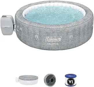 Coleman SaluSpa AirJet 7 Person Inflatable Hot Tub Round Portable Outdoor Spa with 180 Soothing AirJets and Insulated Cover, Gray, Sicily (Standard)