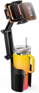 TAZENI 2-in-1 Cup Holder Cell Phone Holder for Your Car Bottle Friendly Cup Cell Phone Holder Mount for Car Height Adjustable Sturdy Fit 4-7 inches Phones