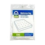 Moving & Storage - Premium Extra Thick 2 MIL King Size (76" x 17" x 99") Clear Plastic Mattress Storage Bag - Dust and Waterproof Cover for Heavy Duty Protection and Easy Transport