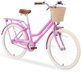 ZUKKA 24 Inch Girls Bike Single Speed Kids Bike with Woven Basket Cruiser Bike for Over 10 Years Old, Multiple Colors