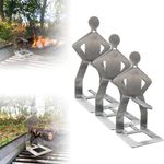 Stainless Steel BBQ Sausage Holder, Creative Standing Man Sausage Barbecue Rack, Portable Hot Dog Roaster Rack, Hot Dog Grill Holder for Outdoor Camping Cooking Accessories (3Pcs)