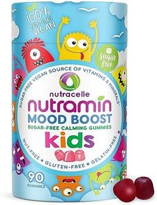 NUTRAMIN Kids Mood Boost Vitamin Gummy: The Yummy and Calming Magnesium Citrate Supplement for Children with Ashwagandha & Vitamin B Complex Relaxation Blend - Sugar-Free, Allergy-Safe, Vegan 90 ct