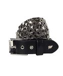 Lowlife Armor Leather Belt in Black and Silver