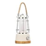 Navaris Camping Lantern with Rechargeable Battery - Portable Garden Lantern for Outdoor and Indoor Use with Power Bank for Charging Phones - White