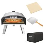 Mimiuo Outdoor Gas Fired Pizza Oven with UK Gas Regulator, Portable Stainless steel Classic G-Oven Series with Pizza Stone & Foldable 12 inch x 14 inch Pizza Peel