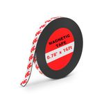 RIHEGIANT 3M Magnetic Strip Tape Rolls - 0.78" x 16ft Strong Magnet Tape with 3m Adhesive Backing Tape Multipurpose Magnet Strip Flexible Rubber Magnetic Strips for Kitchen, Office, School, Etc.