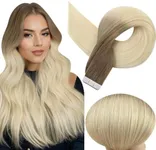 Full Shine Balayage Tape in Hair Extensions Human Hair Color 3/8/613 Brown And Blonde Tape in Extensions Remy Hair Extensions Tape in 18 Inch Seamless Tape Extensions 50Gram 20Pcs for Women