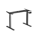 ErgoYou Alloy Steel-Electric Height Adjustable Standing Table 47 X 23.5 Inches-Dual Motor 3 Stage -125 Kg Static Weight Capacity-E1A Series-Ergonomic Sit Stand Computer Desk-No Table Top,Black Frame