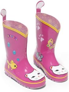 Kidorable Girls' Lucky Cat Rain Boot (Toddler/Little Kid), Pink, 1(Young Adult Size)