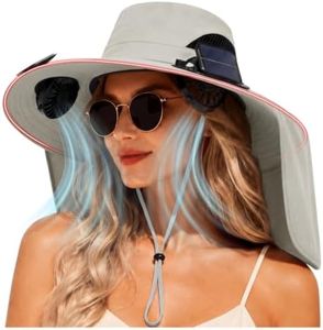 Solar Panel Powered Fan Built in Wide Brim Outdoor Fishing Hat USB Charging Men Ultralight Sun Bucket Mission Cooling Cap Ultra Light Straw 2 Double Solar Brim for Gardening Boonie Beach Sunhat Summer