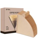 100PCS Disposable Coffee Filters 2 Cone Paper, Natural Coffee Filter, Coffee Dripper and Coffee Maker, 2-4 Cup, Natural, Brow (10.5cm x 10cm - V01)