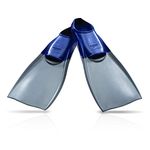 Speedo Unisex Swim Training Fins Rubber Long Blade Navy/Grey, XXL - Men's Shoe size 12-13 | Women's Shoe Size 13.5-14.5