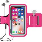 smartlle Arm Phone Holder Running, Armband for iPhone 13 12 11 Mini SE X XR XS 8 7 6s 6 Sweatproof Adjustable, Samsung Galaxy S22 21/A/Note, Xiaomi, LG, Huawei, 6.1”, Gym Workout Sport - Armband(Pink)