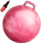 WALIKI Hopper Ball For Kids Ages 3-6 (Hippity Hop Ball, Hopping Ball, Bouncy Ball With Handles, Sit & Bounce, Kangaroo Bouncer, Jumping Ball, 18 Inches, Hurricane Pink, Pump Included)