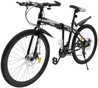ACROSSPART 26 Inch Mountain Bike 21-Speed Geared Bike Folding Cycle Adult With Dual Disc Brake Height-Adjustable Safety Folding Bicycle