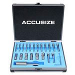 Accusize Industrial Tools 21 Piece Imperial H.S.S. Interchangeable Pilot Counterbore Set, Straight Shank, 3620-0121