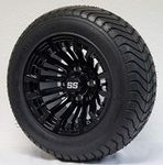 12" Matador Black Golf Cart Wheels and 215/50-12 DOT Golf Cart Tires - Set of 4