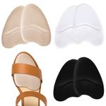 Metatarsal Pads for Women, 3 Pairs High Heel Inserts for Women, Ball of Foot Cushion, Shoe Pads Inserts for Heels Foot Pain Relief and Comfort (Beige+Black+Clear)