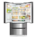 SMETA French Door Refrigerator with Ice Maker for Kitchen 36'' Inch Stainless Steel Counter Depth Full Size Refrigerators Fridge Bottom Freezer Cooling 22.5 Cu.Ft Double Door Fridgerator Home 23 CU.FT