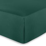 AMEHA Double Fitted Sheet 25 cm Deep Bed Sheets Easy Care Brushed Microfiber Elastic Fitted Bed Sheet Shrinkage Resistant (Emerald, 137 x 191cm)