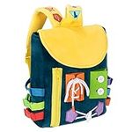 Busy Board - Toddler Backpack with Buckles and Learning Activity Toys - Develop Fine Motor and Basic Life Skills - Learn to Tie Shoes - Children's Travel Toy - Ideal Gift for 12 months+