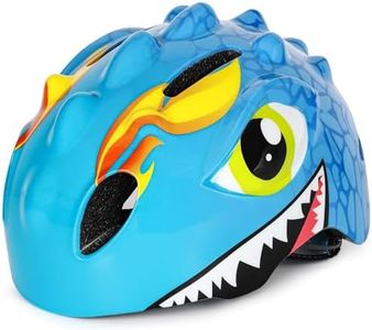 VICTGOAL Kids Bike Helmet with Cute 3D Cartoon Design for Cycling Roller Skating Scooting Lightweight Sports Safety Helmet for Ages 3-8 Boys Girls with Size Adjustable (Blue, S: 50-54cm)
