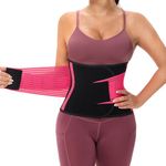 KOOCHY Waist Trainer For Women And Men - Sculpt Touch Waist Trainer Back Support For Weight Loss Workout Fitness Gym Sport, Hot Pink, Large