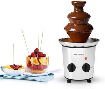 Jago® Fontaine à Chocolat 275 W - 3 Étages, Capacité 1 kg, Électrique, H 39 cm, en Acier Inoxydable, Lavable dans Lave-Vaisselles, Argenté - Fondue au Chocolat, Fruits