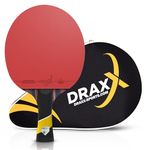 DRAXX Sports Table Tennis Bat 6 Stars Professional Carbon Paddle with Pro Rubber | Superior Control, Spin & Power | High-Performance Ping Pong Racket | 2.0mm Sponge & EVA Case for Ultimate Protection