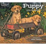 LANG Puppy 2025 13.4 x 24 Inch Monthly Deluxe Wall Calendar | Envelope |