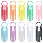 Koogel 120PCS Metal Binder Rings, Colourful Index Card Rings 3cm Metal Loose Leaf Binder Rings Book Rings Open Card Rings Key Chains for School Home Office