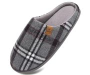 COFACE Mens Memory Foam House Slippers Slip On Cozy Scuff Shoes Indoor/Outdoor with Arch Support