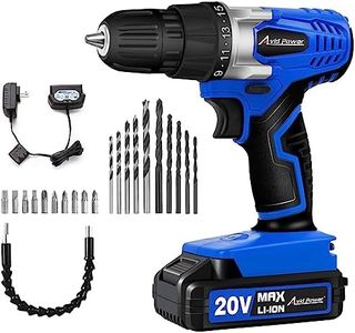 AVID POWER 20V MAX Lithium lon Cordless Drill Set, Power Drill Kit with Battery and Charger, 3/8-Inch Keyless Chuck, Variable Speed, 16 Position and 22pcs Drill Bits (Blue)