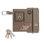 Godrej Rim Lock I Altrix EXS+ I 2C Latchbolt I Milano Brass Finish I for Inside/Outside Opening Door & Left/Right Handed Doors I 4 Keys I 15 Year Warrenty I Manual Locking